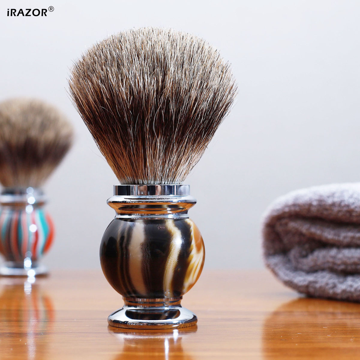 Men'S Grooming Essentials - iRAZOR 실버팁 면도 브러쉬 (남성용), 초극세사