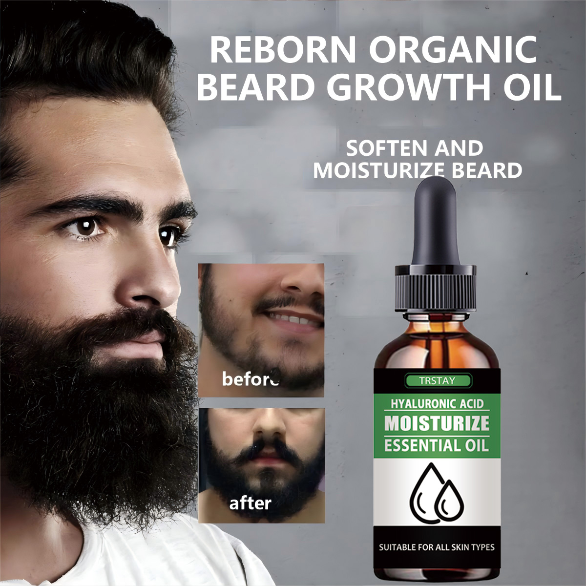 Men'S Grooming Essentials - 100% 천연 가속 얼굴 털 성장