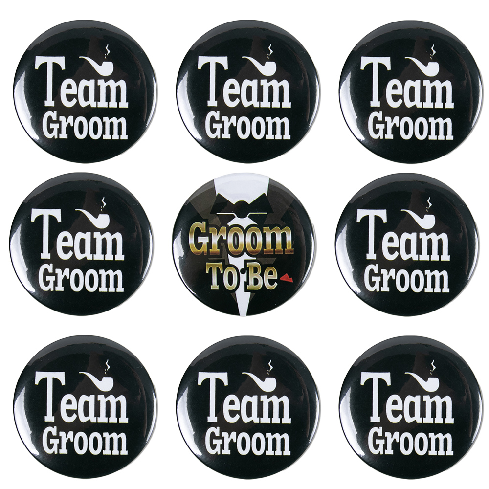 1-12pcs 학사 파티 배지 핀 팀 신랑/신랑 버튼  - Men'S Grooming Gift Ideas 리뷰 및 가격